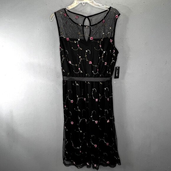 Candalite Floral Mesh Dress Black XL Women Roses Y2K Witchy Whimsygoth Fairy NWT - Picture 2 of 6